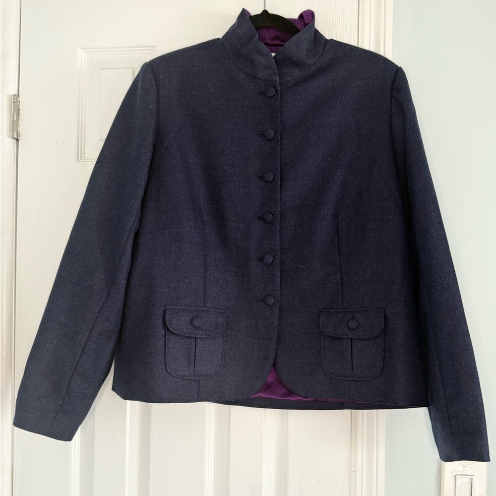 Teresa Crowninshield Midnight Blue Blazer with Violet Interior